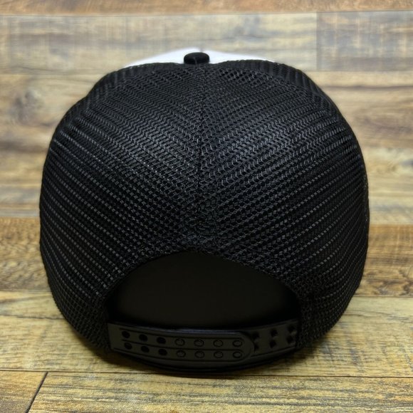 Pray For Surf Mens Trucker Hat Black Snapback 1950s Throwback Logo Baseball Cap - Picture 5 of 8